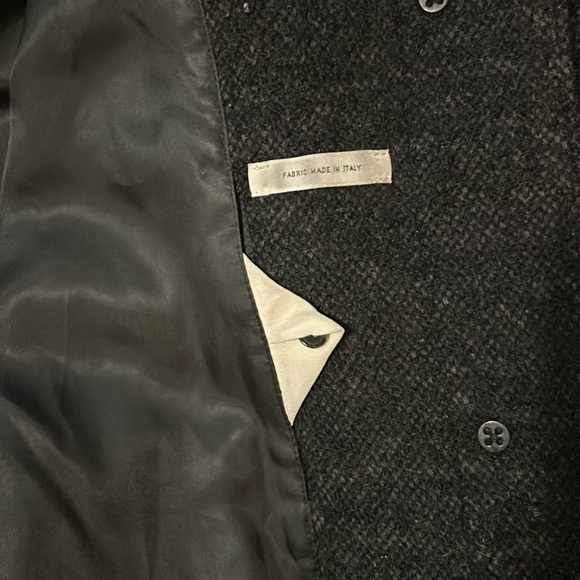 Aritzia Wilfred Broquerie Long Wool Alpaca Mohair Coat in Grey/Black Size Large - Picture 10 of 13